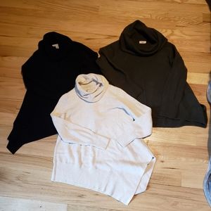 Set of 3 Cowell neck sweaters